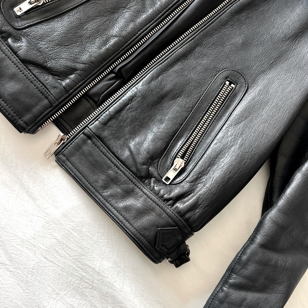 Maje leather aviator jacket. Size 38